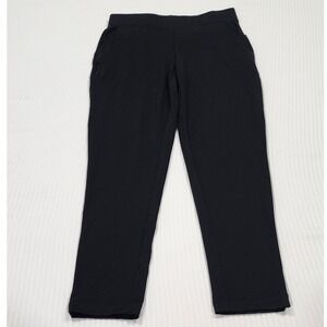 Bamans Womens Black Pull On Dress Pants Straight Leg Yoga Work Trousers Size M